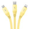 KABEL ŁADOWANIA 3W1 BASEUS USB DO USB-C, USB-M, LIGHTNING 3,5A, 1,1M (ŻÓŁTY)