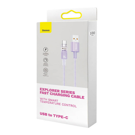 Kabel szybkiego ładowania Baseus USB do USB-C 6A,1m (Fioletowy)