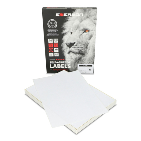 ETYKIETY SAMOPRZYLEPNE 52.5X29.6MM EMERSON 022 QCT BIAŁE 100ARK*40SZT