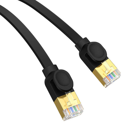 PŁASKI KABEL SIECIOWY BASEUS ETHERNET RJ45, GIGABIT, CAT.7, 5 M (CZARNY)