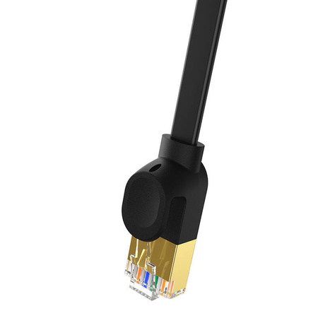 PŁASKI KABEL SIECIOWY BASEUS ETHERNET RJ45, GIGABIT, CAT.7, 3 M (CZARNY)