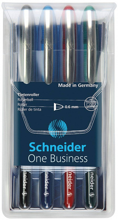 PIÓRO KULKOWE  SCHNEIDER ONE BUSINESS MIX KOLORÓW 0.6MM 4SZT