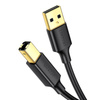 UGREEN US135 KABEL USB 2.0 A-B DO DRUKARKI, POZŁACANY, 1M (CZARNY)