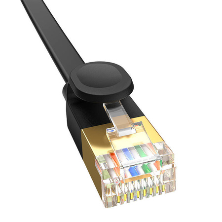 PŁASKI KABEL SIECIOWY BASEUS ETHERNET RJ45, GIGABIT, CAT.7, 1,5M (CZARNY)