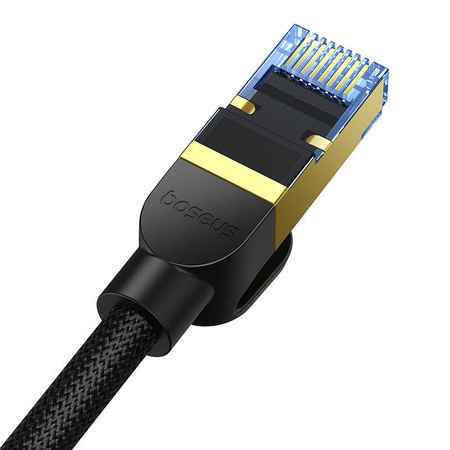 KABEL SIECIOWY W OPLOCIE KAT. 7 BASEUS ETHERNET RJ45, 10GBPS, 0,5M (CZARNY)