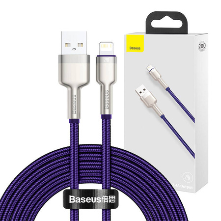 KABEL USB DO LIGHTNING BASEUS CAFULE, 2.4A, 2M (FIOLETOWY)