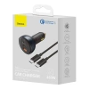 Ładowarka samochodowa Baseus Qualcomm, USB, 2x USB-C, 160W (szara)