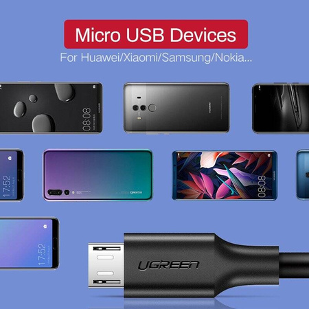 Kabel USB do Micro USB UGREEN US289 QC 3.0 2.4A 0.50m (biały)