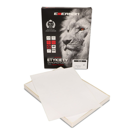 ETYKIETY SAMOPRZYLEPNE 140X97MM EMERSON 011 QCT BIAŁE 100ARK*4SZT
