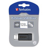 VERBATIM USB FLASH DISK, USB 2.0, 128GB, PINSTRIPE, CZARNY, 49071