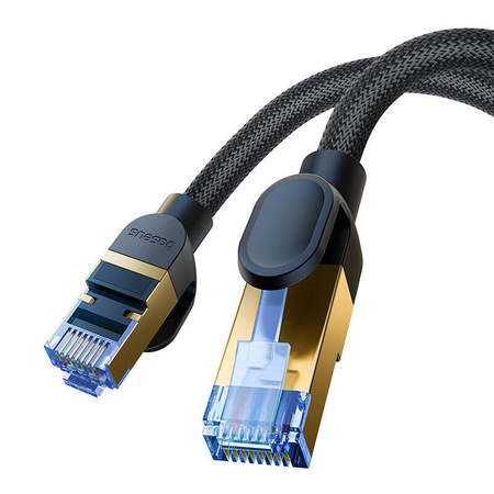 KABEL SIECIOWY W OPLOCIE KAT. 7 BASEUS ETHERNET RJ45, 10GBPS, 15M (CZARNY)