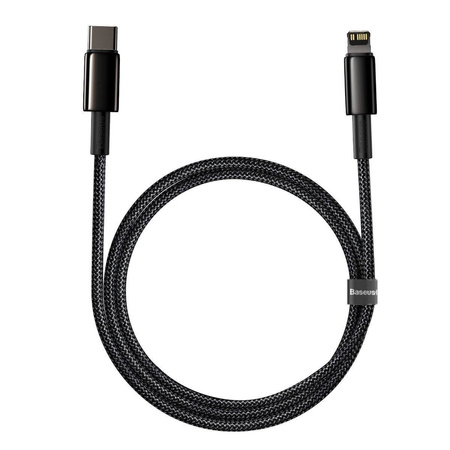 Kabel USB-C do Lightning Baseus Tungsten Gold, 20W, 5A, PD, 2m (czarny)