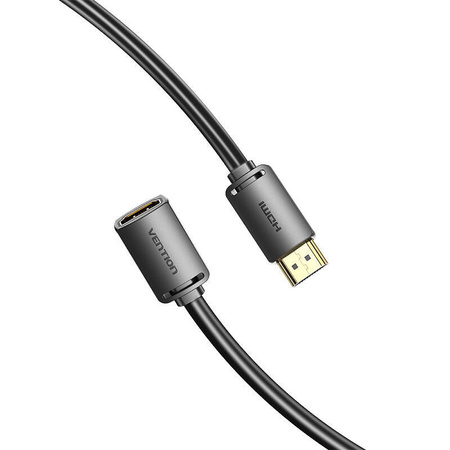 KABEL PRZEDŁUŻAJĄCY HDMI 2.0 MĘSKI DO HDMI 2.0 ŻEŃSKI VENTION AHCBF 1M, 4K 60HZ, (CZARNY)