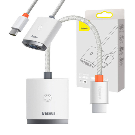 ADAPTER HDMI DO VGA BASEUS LITE SERIES, BEZ AUDIO (BIAŁY)