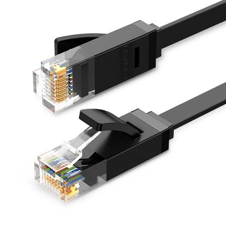 PŁASKI KABEL SIECIOWY UGREEN NW102 ETHERNET RJ45, CAT.6, UTP, 1M (CZARNY)