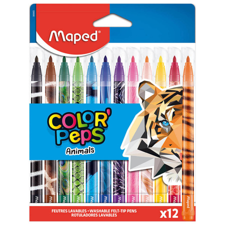 FLAMASTRY MAPED COLORPEPS ANIMALS 12 SZT.