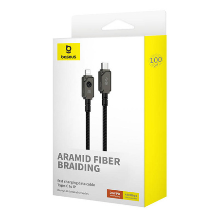 KABEL SZYBKIEGO ŁADOWANIA BASEUS USB C DO IP 20A,1M (CZARNY)