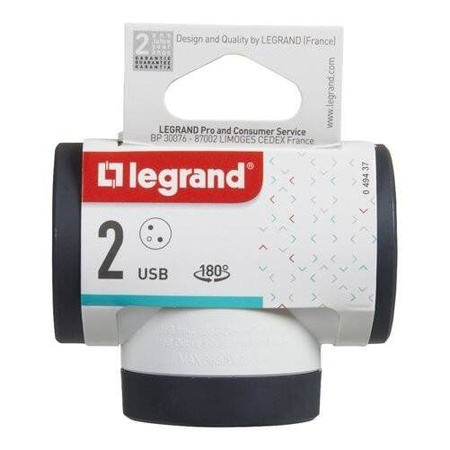 LEGRAND ROZGAŁĘZIACZ OBROTOWY 2XP+Z +USB AC-B/C