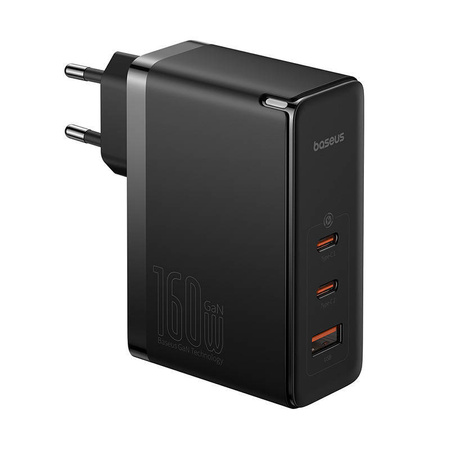 ŁADOWARKA SIECIOWA BASEUS GAN5 PRO 2XUSB-C + USB, 160W (CZARNA)