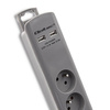 QOLTEC LISTWA ANTYPRZEPIĘCIOWA | 4 GNIAZDA | 2XUSB | 1.8M | SZARA