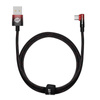 KABEL USB DO USB-C KĄTOWY BASEUS ELBOW 1M 100W (CZARNO-CZERWONY)