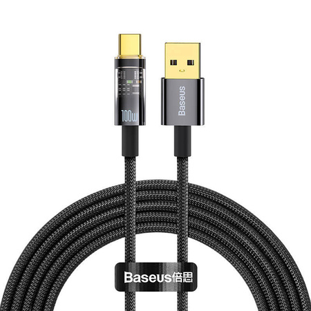 KABEL USB DO USB-C BASEUS EXPLORER, 100W, 2M (CZARNY)