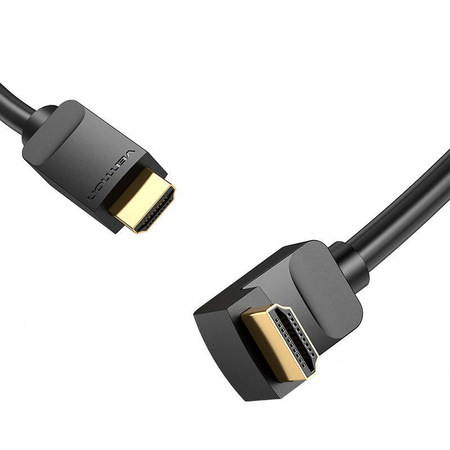 KABEL HDMI 2.0 VENTION AARBG 1,5 M, KĄTOWY 90°, 4K 60HZ (CZARNY)