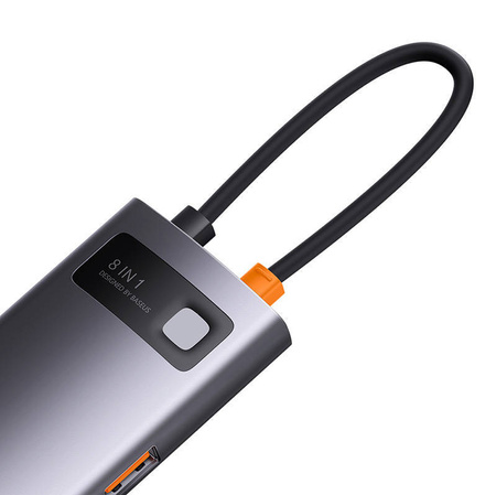 HUB 8W1 BASEUS STARJOY SERIES, USB-C DO HDMI + 3 X USB 3.1 + USB-C PD + RJ45 + MICROSD/SD