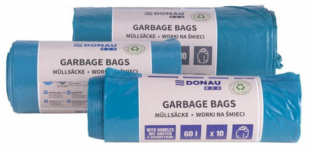 WORKI LDPE Z USZAMI DONAU ECO NIEBIESKIE 35L 20SZT.
