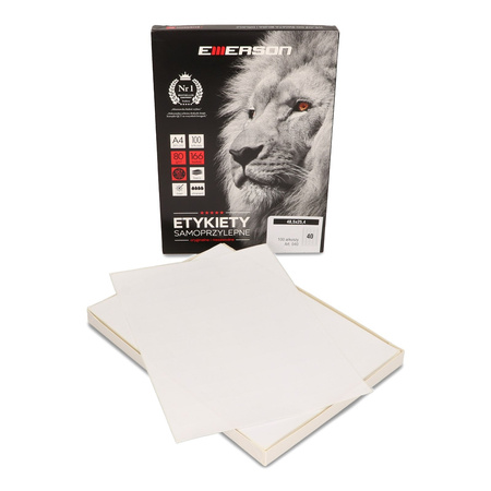 ETYKIETY SAMOPRZYLEPNE 48.5X25.4MM EMERSON 040 QCT BIAŁE 100ARK*40SZT