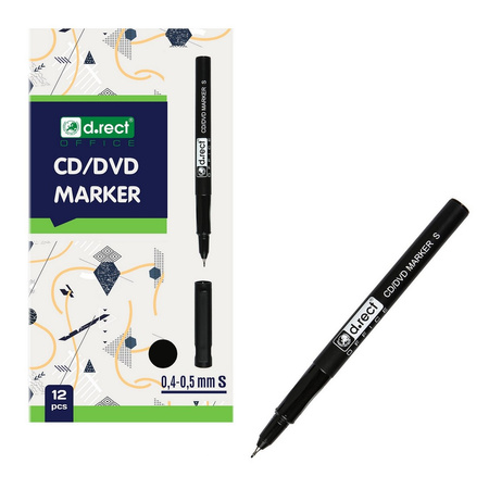 MARKER CD/DVD D.RECT CZARNY 0.4-0.5MM