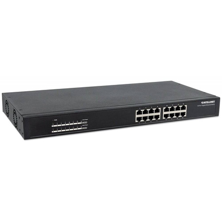 INTELLINET PRZEŁĄCZNIK GIGABIT 16X 1000MBPS RJ45 POE+ 220W RACK 19