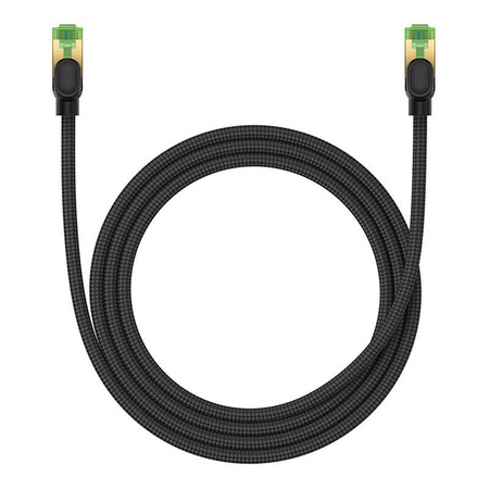 KABEL SIECIOWY W OPLOCIE KAT. 8 BASEUS ETHERNET RJ45, 40GBPS, 1,5M (CZARNY)