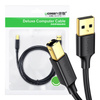 UGREEN US135 KABEL USB 2.0 A-B DO DRUKARKI, POZŁACANY, 1M (CZARNY)