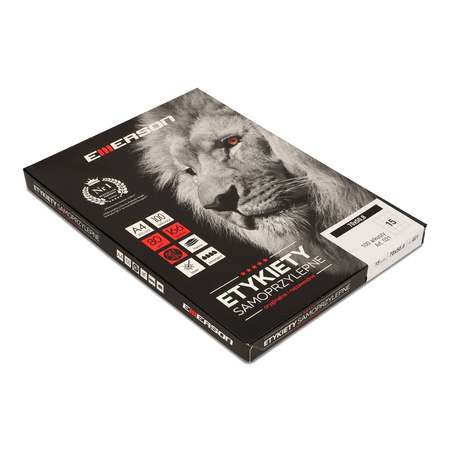 ETYKIETY SAMOPRZYLEPNE 70X50.8MM EMERSON 021 QCT BIAŁE 100ARK*15SZT