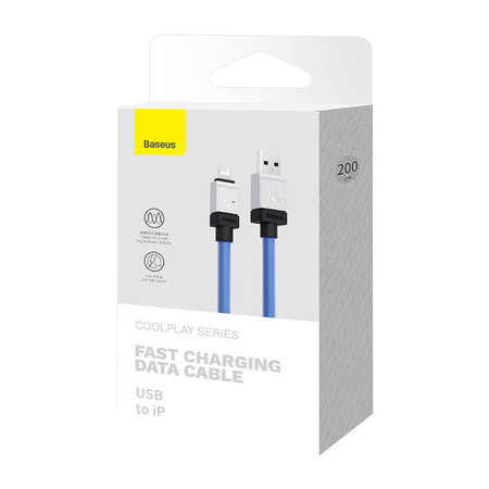 KABEL SZYBKO ŁADUJĄCY BASEUS USB-A DO LIGHTNING COOLPLAY SERIES 2M, 2.4A (NIEBIESKI)