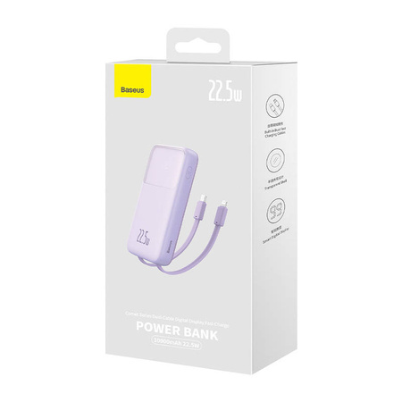 POWERBANK BASEUS COMET Z KABLEM USB DO USB-C, 10000MAH, 22.5W (FIOLETOWY)