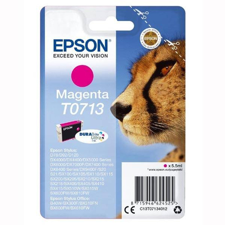 EPSON ORYGINALNY INK / TUSZ C13T07134022, MAGENTA, BLISTR Z OCHRONĄ, 5,5ML, EPSON D78, DX4000, DX4050, DX5000, DX5050, DX6000, DX6