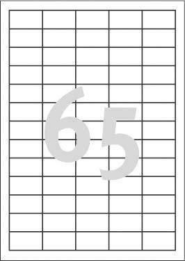 ETYKIETY SAMOPRZYLEPNE 38X21.2MM UNIWERSALNE TRWAŁE 3666 BIAŁE 100ARK*65SZT