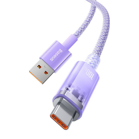 Kabel szybkiego ładowania Baseus USB do USB-C 6A,1m (Fioletowy)