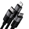 Kabel USB 3w1 Baseus StarSpeed, USB-C + micro USB + Lightning, 3,5A, 1.2m (czarny)