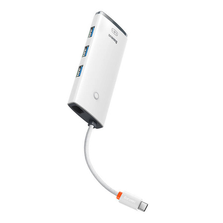 HUB 5W1 BASEUS LITE SERIES USB-C DO 3X USB 3.0 + USB-C + HDMI (BIAŁY)