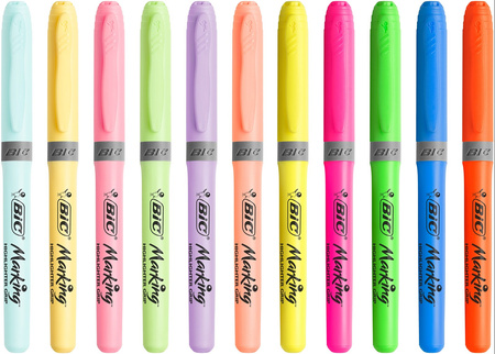 ZAKREŚLACZ BIC HIGHLIGHTER GRIP PASTEL 992562 MIX*12 1.6-3.3MM 12SZT