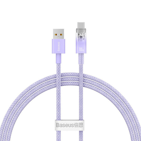 Kabel szybkiego ładowania Baseus USB do USB-C 6A,1m (Fioletowy)