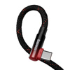 KABEL USB DO USB-C KĄTOWY BASEUS ELBOW 1M 100W (CZARNO-CZERWONY)