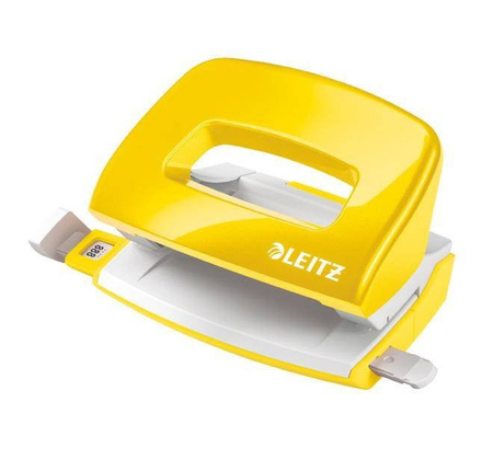 DZIURKACZ Z OGRANICZNIKIEM METALOWY LEITZ WOW 5060 50601016 ŻÓŁTY METALICZNY 10 KART