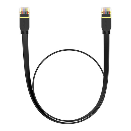 PŁASKI KABEL SIECIOWY BASEUS ETHERNET RJ45, GIGABIT, CAT.7, 0,5M (CZARNY)