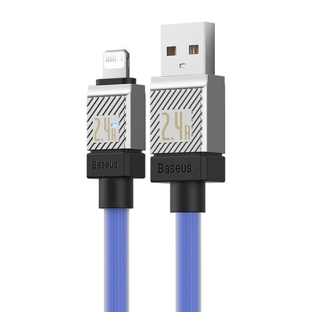 KABEL SZYBKO ŁADUJĄCY BASEUS USB-A DO LIGHTNING COOLPLAY SERIES 2M, 2.4A (NIEBIESKI)