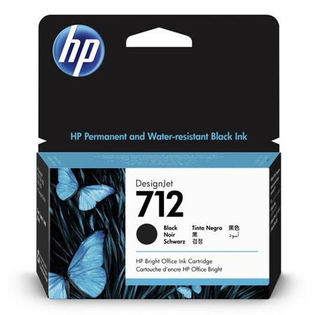 HP ORYGINALNY INK / TUSZ 3ED70A, HP 712, BLACK, 38ML, HP DESIGNJET STUDIO, T210, T230, T250, T630, T650 PO TERMINIE