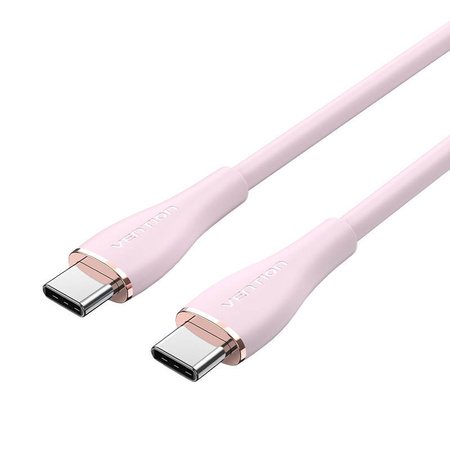 KABEL USB-C 2.0 DO USB-C VENTION TAWPG 1,5M, PDW 100W,  RÓŻOWY SILIKONOWY